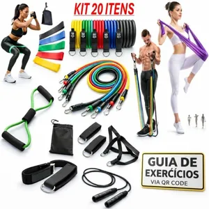 Kit de mini bands e faixas elásticas para treino de musculação em casa