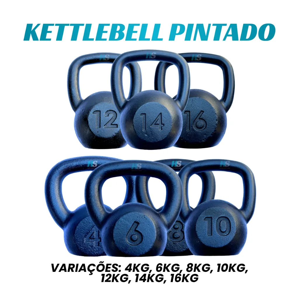 Kettlebell de 4kg a 16kg para treino funcional em casa