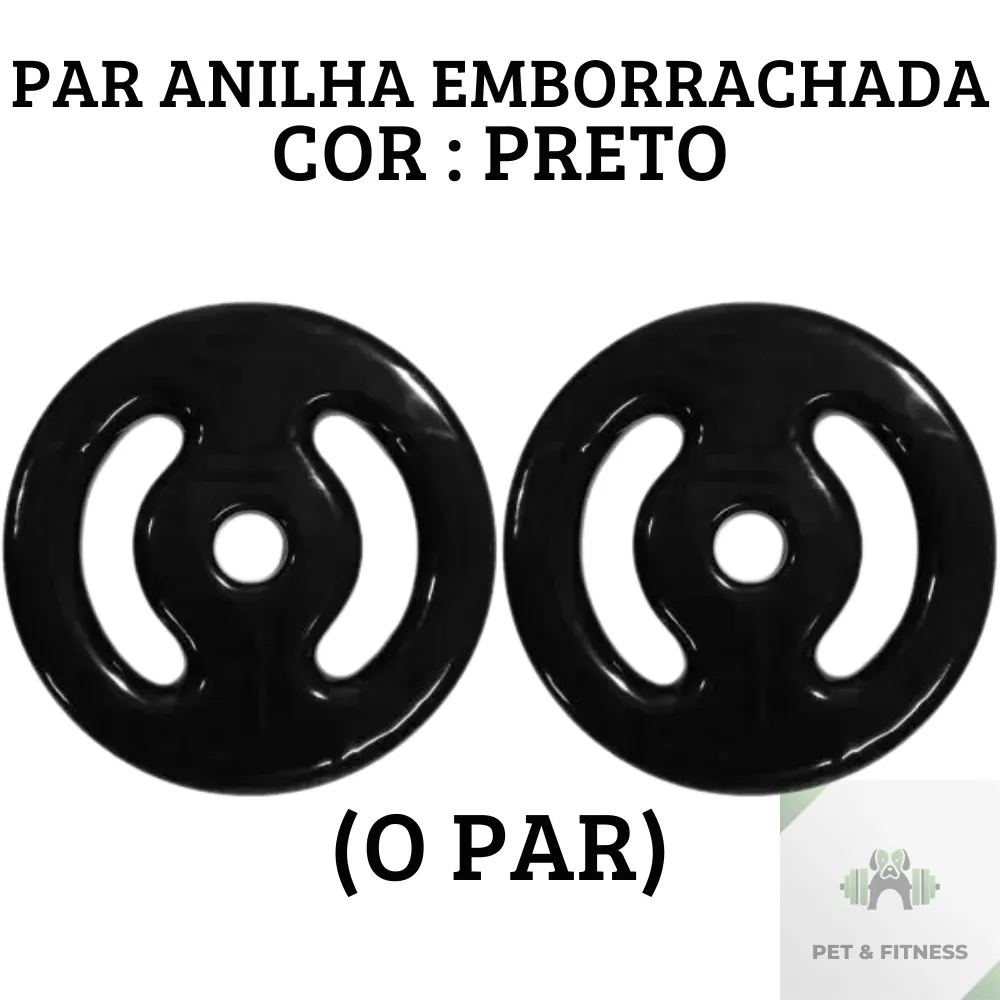Anilha emborrachada de 1Kg a 5Kg para treino de musculação em casa