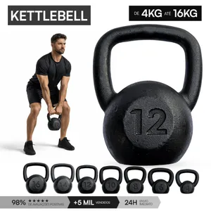 Kettlebell de ferro de 4kg a 16kg para treino funcional em casa