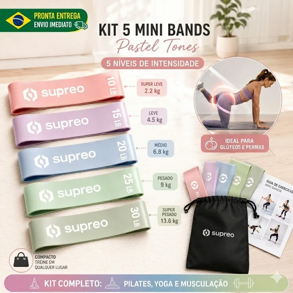 Kit Mini Band 5 Faixas com Bolsa de Transporte