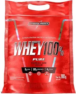 Integralmedica - Whey Protein Concentrado Cookies and Cream 100% Pure - 20g de Proteína por Scoop, Suplementação Alimentar Pós-Treino, Fórmula Enriquecida com BCAAs - Pouch 900g