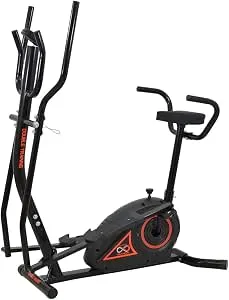 Elíptico Poli Sports Double Training preto para treino cardiovascular em casa