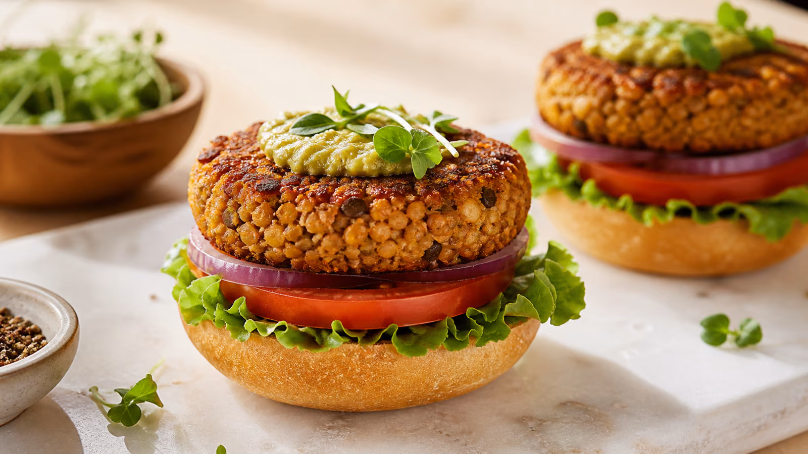 Hambúrguer de lentilha vegano