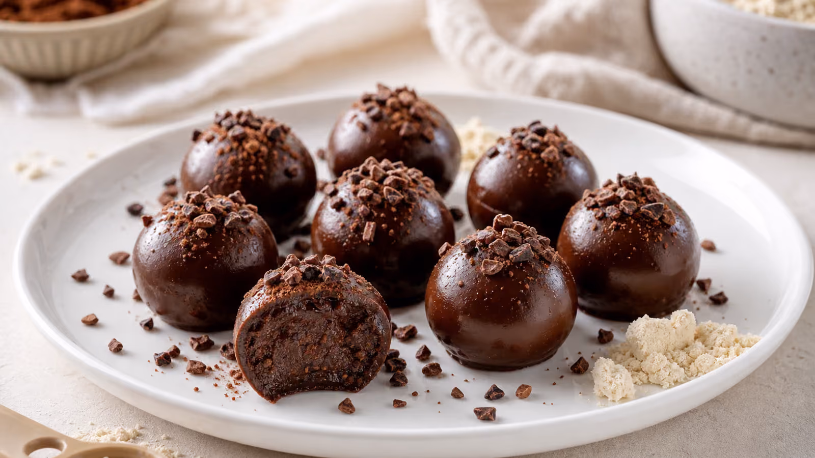 Brigadeiro fit com whey protein