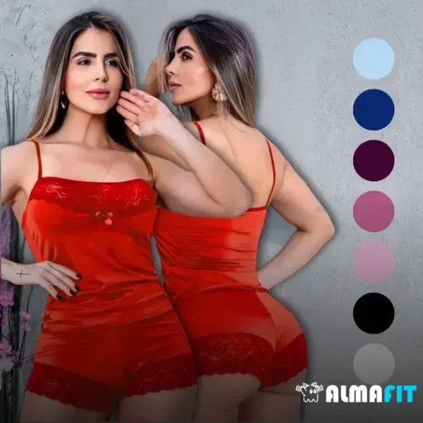 O "Pijama Baby Doll Sensual Top Doll Curtinho Sensual Confortável Sem Bojo" oferece um estilo elegante e confortável, feito de tecido sensual, com alças reguláveis e acompanhado de uma tanga, garantindo um ajuste perfeito e envio rápido em 24 horas.