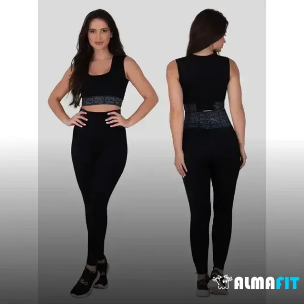 O "Conjunto Fitness Feminino Poliamida com Cinta Modeladora Rocca Cós Alto Compressão" oferece uma combinação perfeita de conforto, elasticidade e estilo, com proteção UV50+, modelagem anatômica e compressão para reduzir a fadiga muscular, garantindo um treino intensivo e confortável.