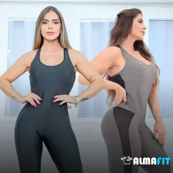 O "Macacão Academia Longo Feminino Fitness" é uma peça versátil e elegante, projetada com decote nas costas, recortes de tela e bojo removível, oferecendo conforto, suporte e liberdade de movimento ideal para diversas atividades físicas.
