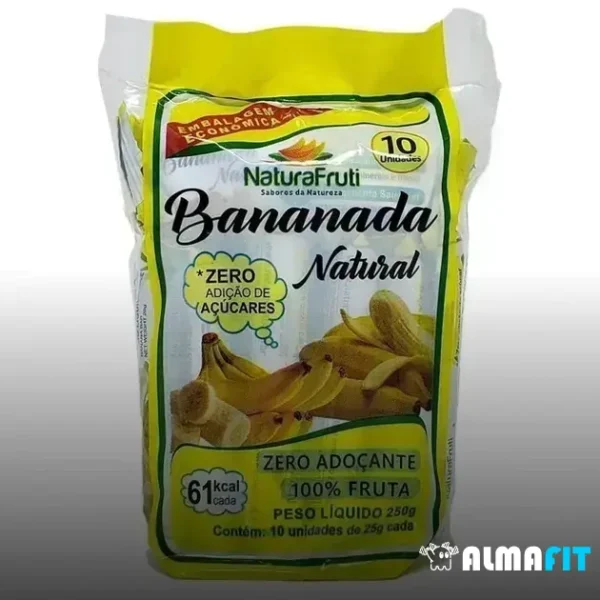 A "Bananada Zero Açúcar NaturaFruti 250g" é uma déliciosa opção de lanche saudável, feita com 100% de fruta, sem adição de açúcar ou adoçantes, e disponível em sabores tradicional, uva passa ou ameixa, ideal para quem busca uma alternativa nutritiva e saborosa.