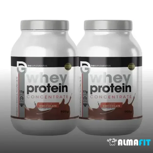 O "Kit 2x Whey Protein 900g Concentrate DG Labs" oferece uma fonte de alta qualidade de proteína, rico em BCAAs, facilitando a absorção e apoio à construção e preservação muscular, além de promover a recuperação pós-treino, reduzir a inflamação e fortalecer o sistema imunológico.